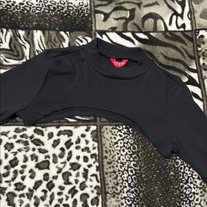 Guess Black Cropped Long Sleeve Top